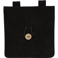 Large Black Suede Pouch