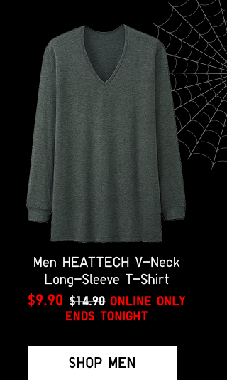 MEN HEATTECH V-NECK LONG-SLEEVE T-SHIRT $9.90 - SHOP MEN