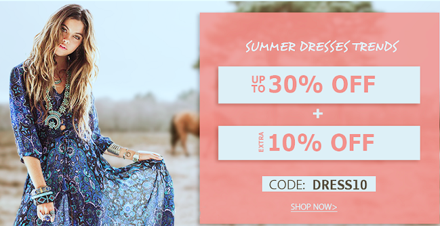 Summer Dresses Trends Up to 30% off + Extra 10% off Code: DRESS10 Shop Now