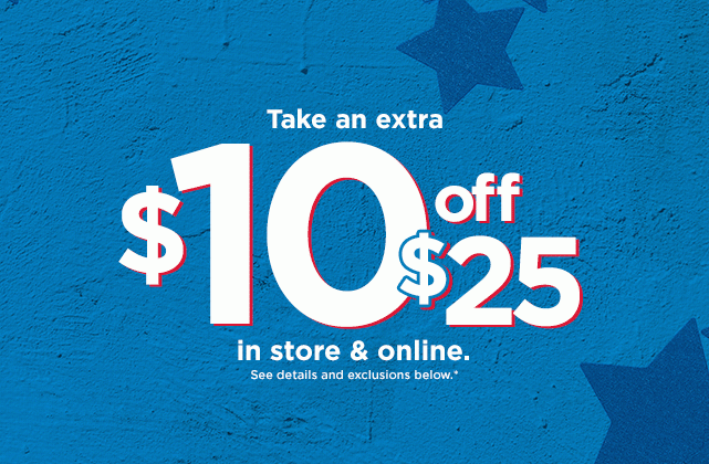 take $10 off your purchase of $25 or more using promo code TAKE10. shop now.