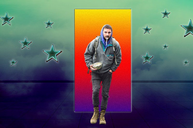 Shia Labeouf in surreal background.