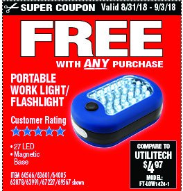 144 Lumen LED Portable Worklight/Flashlight