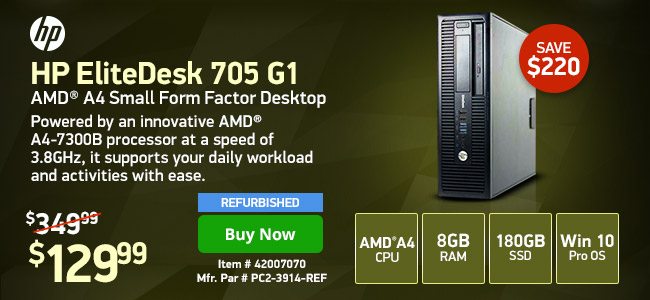 HP ED 705 G1 A4 8GB 180SSD SFF w/ 1yr Warranty | 42007070 | Shop Now
