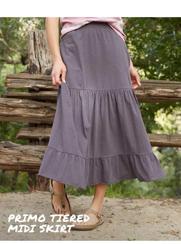 Primo Tiered Midi Skirt