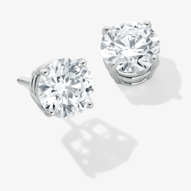 Lab-Created Diamonds by KAY Solitaire Stud Earrings 1/2 ct tw 14K White Gold (F/VS2)