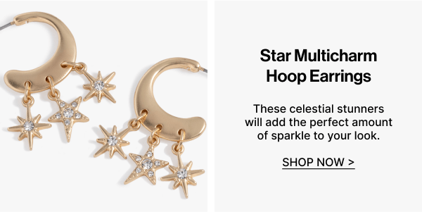 Star Multicharm Hoop Earrings