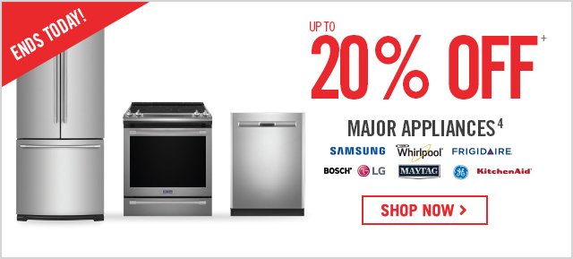 Up to 20% Off Major Appliances