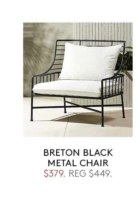 breton black metal chair