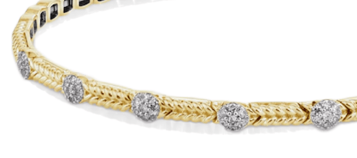 Threads of Love Multi-Diamond Twist Flex Bangle 1/3 ct tw 10K Yellow Gold