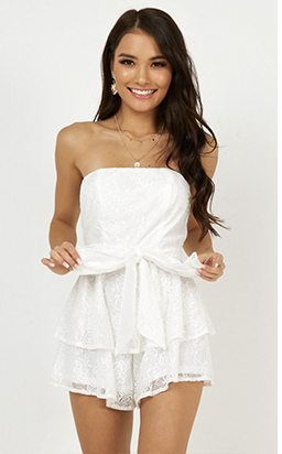 Shop: I Never Knew Love Playsuit In White Lace