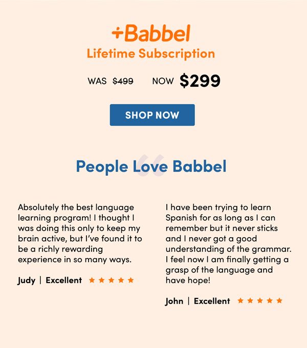 Babbel - Lifetime Access to Our Best-Selling App Now $299