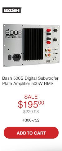 Bash 500S 500W Digital Subwoofer Amplifier 