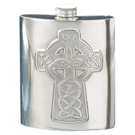 Celtic Cross Pewter Flask