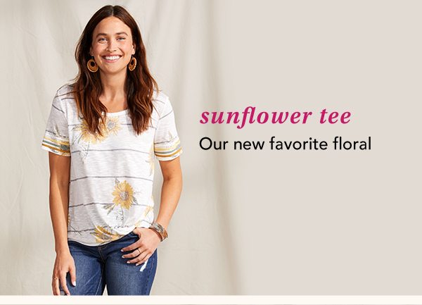 Sunflower tee: our new favorite floral.