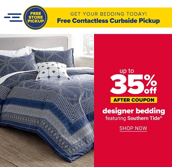 Up to 35% off designer bedding - after coupon - featuring Southern Tide. Shop Now.