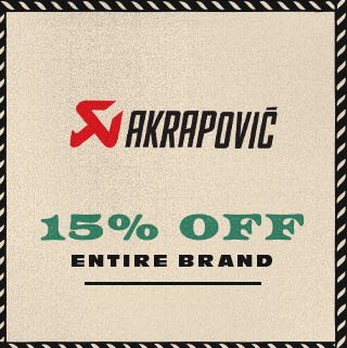 15% off Akrapovic 