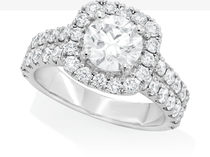 Lab-Created Diamonds by KAY Engagement Ring 2-7/8 ct tw Round-cut 14K White Gold