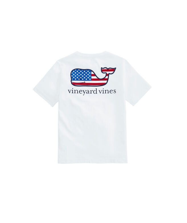 Boys Summer 2019 Flag Whale Pocket T-Shirt