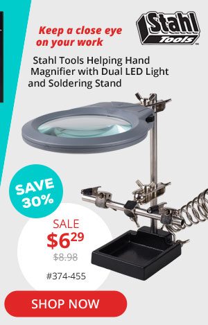 Stahl Tools H3L Helping Hand Magnifier with Dual LED Light and Soldering Stand