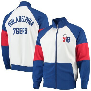 Philadelphia 76ers G-III Sports by Carl Banks Warm Up Colorblock Raglan Full-Zip Track Jacket - Royal/White