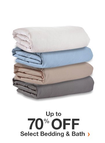 Up to 70% off select bedding & bath