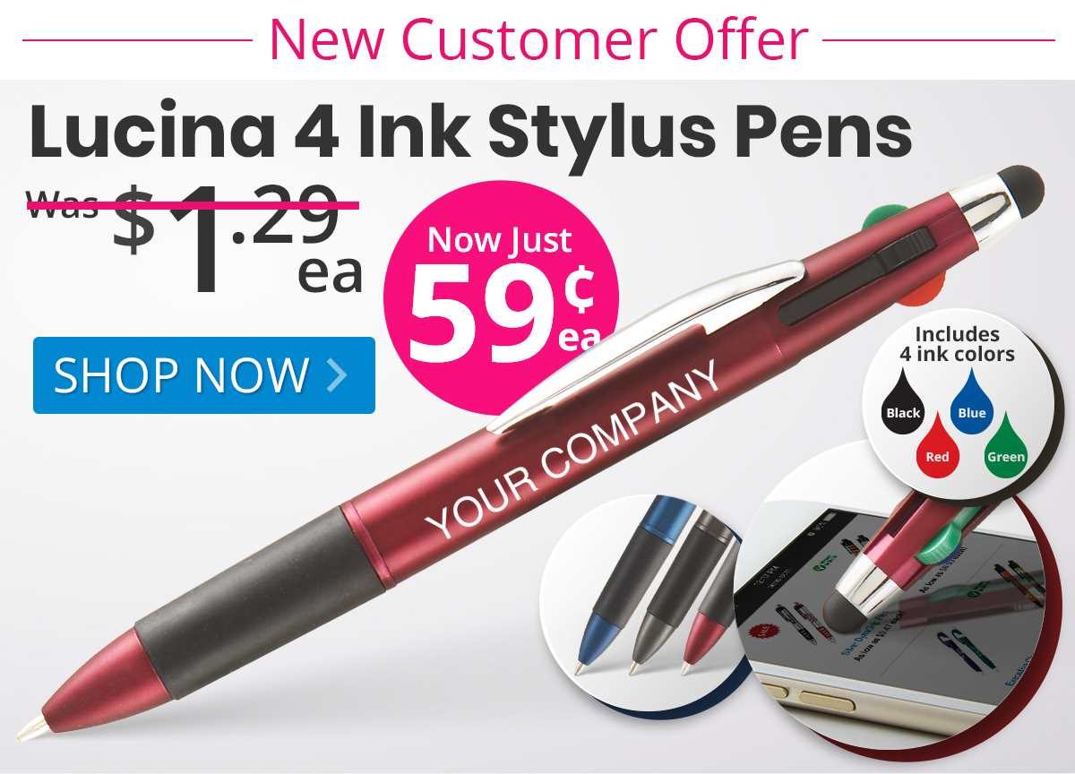 Lucina 4 Ink Stylus Pens for only 59¢ each!