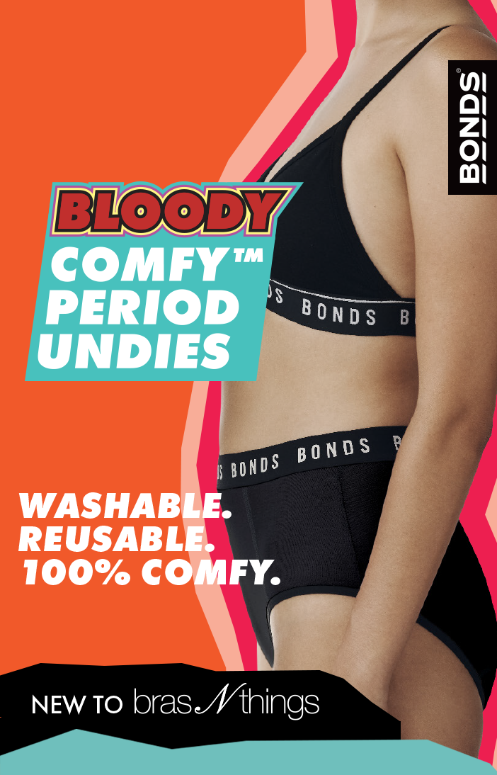 Bonds Bloody Comfy Heavy Period Full Brief - Black - Curvy Bras