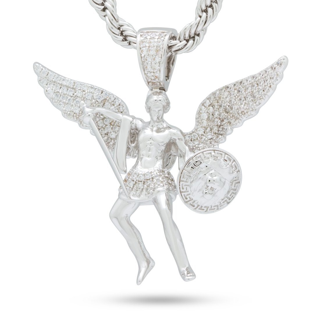 White Gold St. Michael the Archangel Necklace