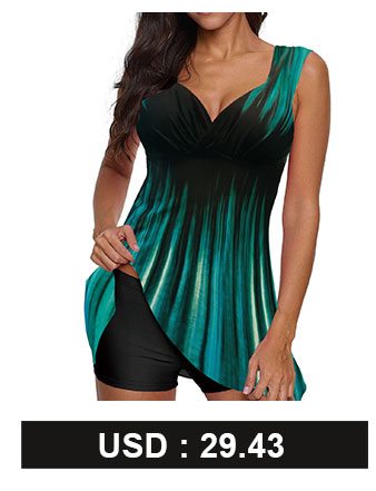 Ombre Print Wide Strap Swimdress and Shorts