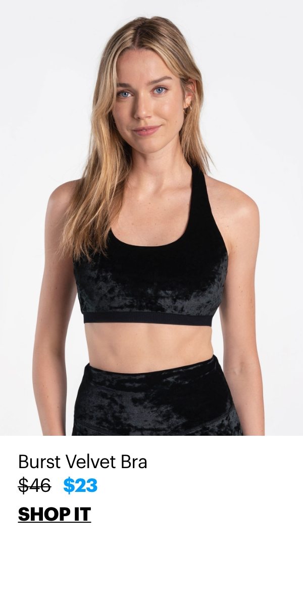 Burst Velvet Bra - Black Beauty