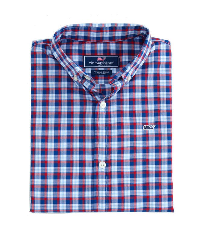 Boys Atlantic Plaid Whale Shirt