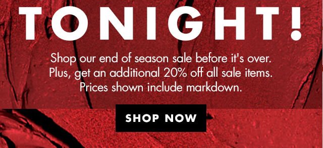 Shop our end of season sale...