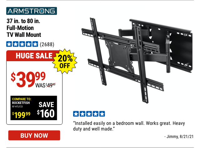 37 in. to 80 in. Full-Motion TV Wall Mount