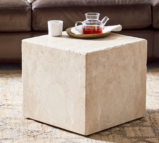 pottery barn travertine cube