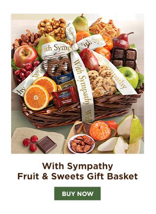 With Sympathy Fruit & Sweets Gift Basket
