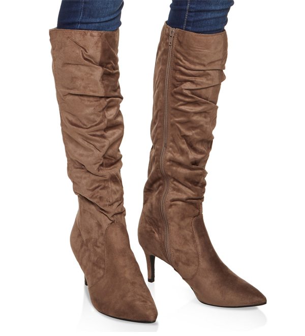 Ruched Knee High Boots