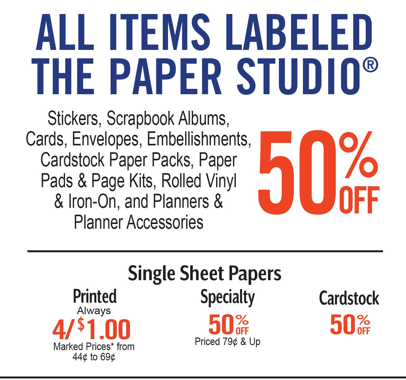 50% Off Items Labeled The Paper Studio