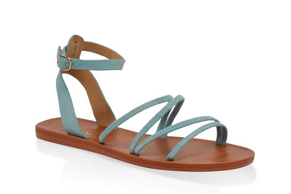 Strappy Faux Leather Sandals