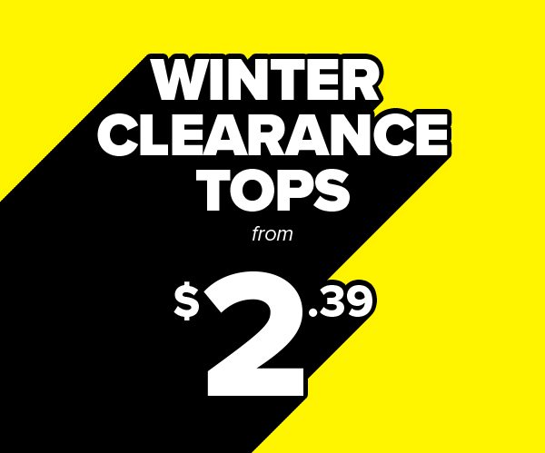 Shop Winter Clearance Tops from $2.39