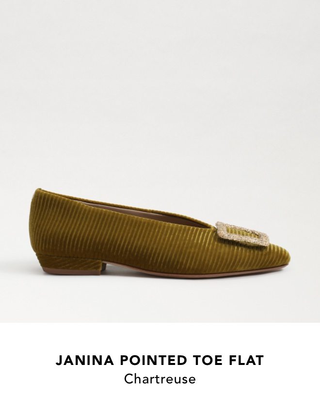 Janina Pointed Toe Flat (Chartreuse)