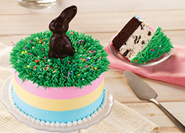 Today is Easter Sunday! Hop in to Baskin-Robbins to pick up our NEW Bunny Stripe Cake.