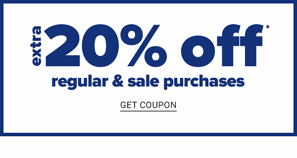 Extra 20% off Regular & Sale Purchases - Get Coupon