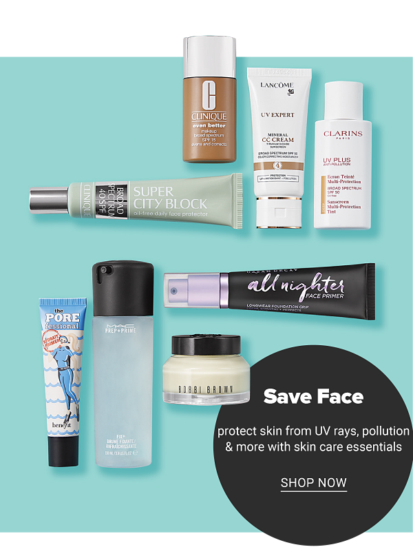 Save Face! Protect Skin from UV Rays, Pollution & more with skin Essentials - Shop Now