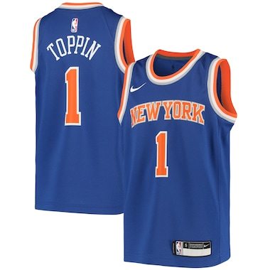 Youth Nike Obi Toppin Blue New York Knicks 2020/21 Swingman Jersey - Icon Edition
