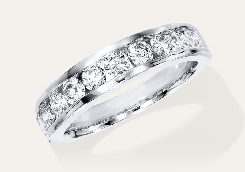 Diamond Wedding Band 7/8 ct tw Round-cut 14K White Gold