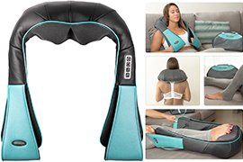 InvoSpa Shiatsu Deep Tissue Back, Neck & Shoulder 3D Kneading Massager with Heat, Included Bag