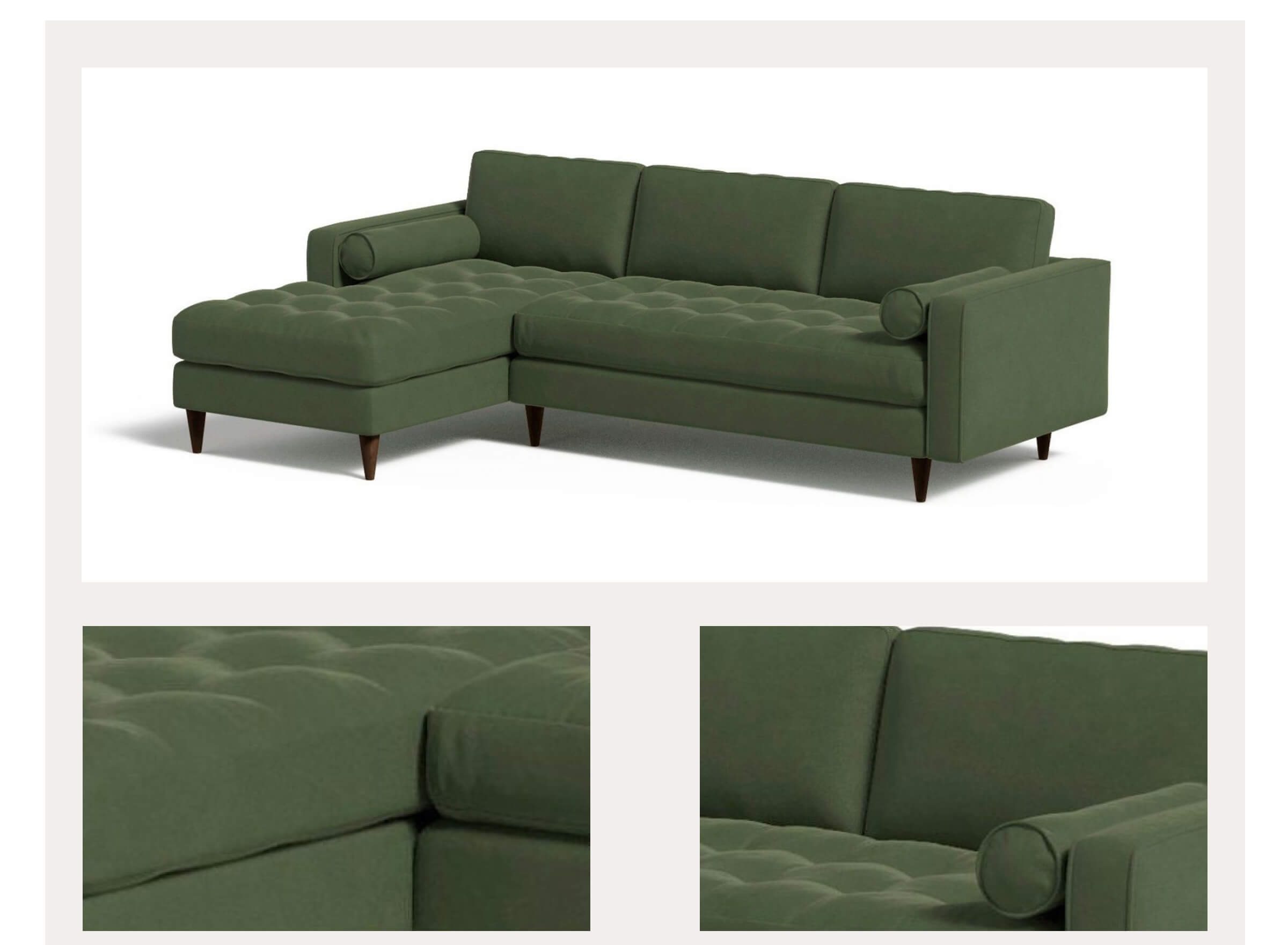 Shop Scott Corner Sofa Matt Velvet Grass Green