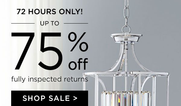 72 Hours Only! - Up To 75% Off - Fully Inspected Returns - Shop Sale - Ends 10/16