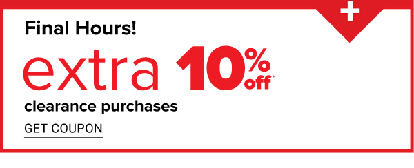 Final Hours! Extra 10% off Clearance Purchases - Get Coupon