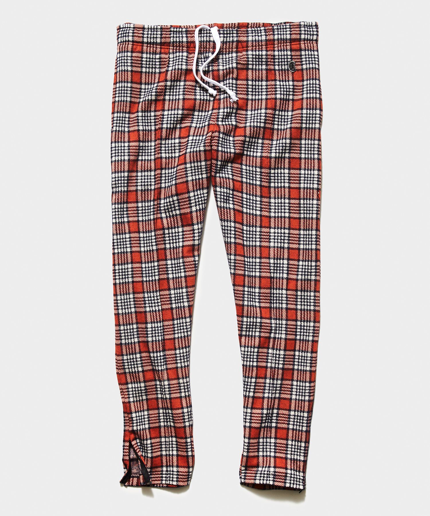 Image of Champion Wool Orange Plaid Pintuck Track Pant